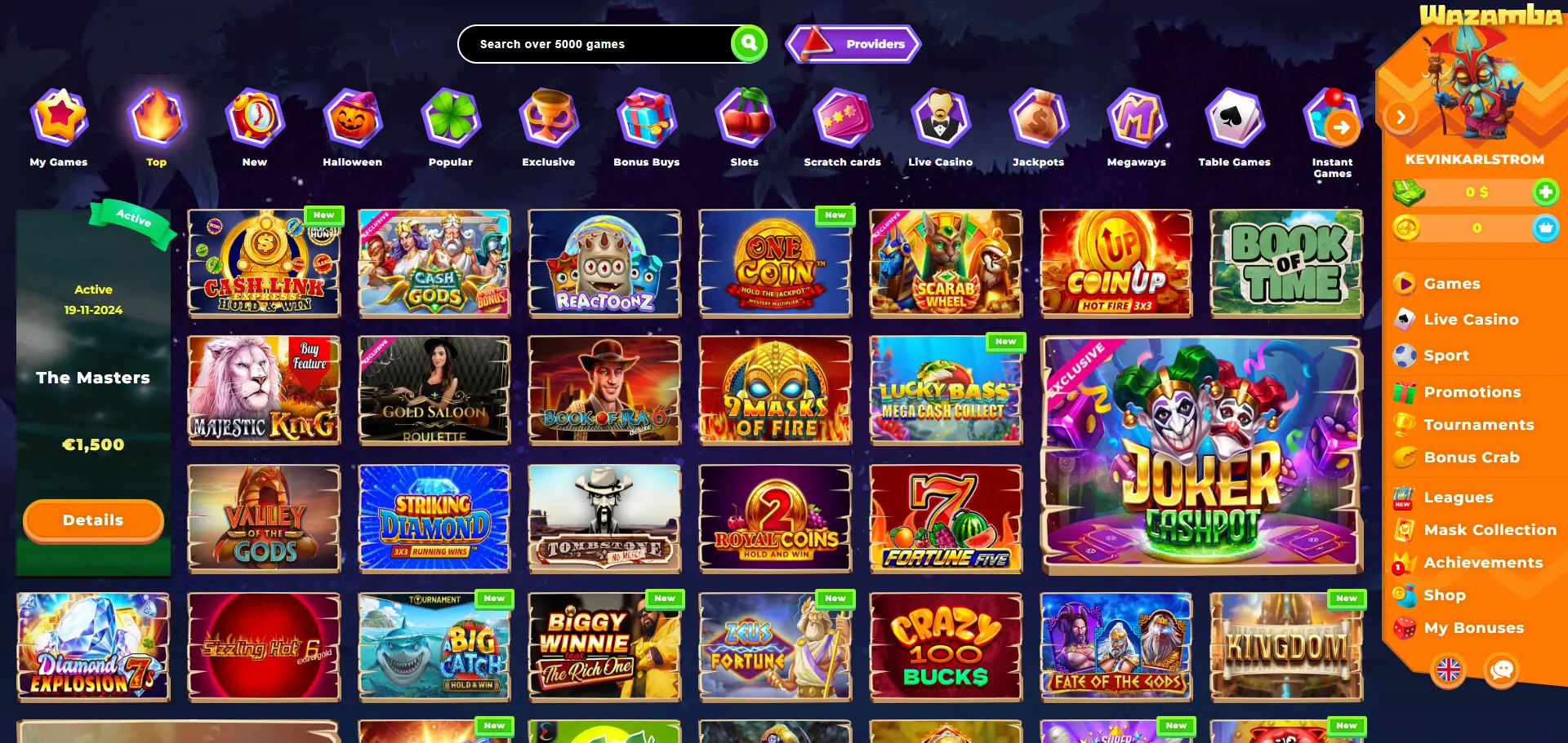 wazamba casino games